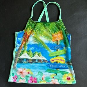 OP Girls Beach Theme Aqua Mint Tankini Swim Top   Size M (7-8)